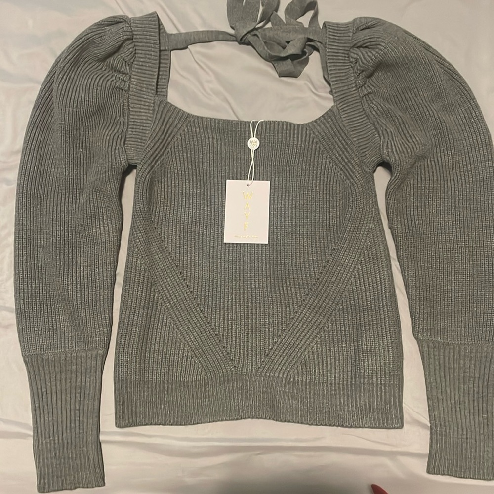 Brand New!! Grey WAYF Long Sleeve Cotton Sweater Women Small